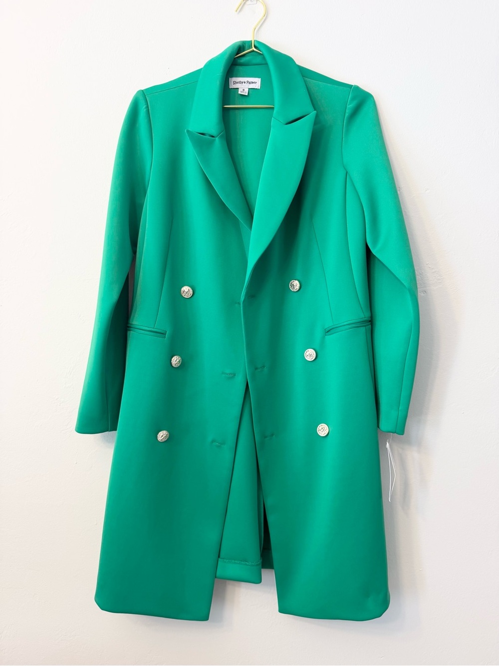 NWT Shelby & Palmer Green Trench Coat Size 6